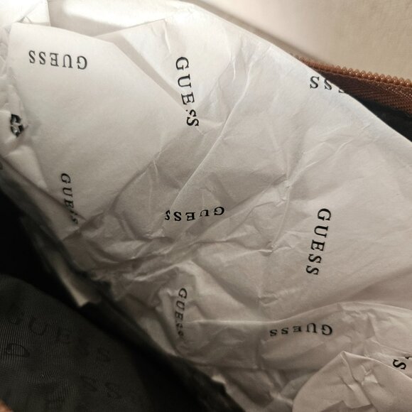 Guess Mocha Travel Bag Gold Logo Cosmetics Case 7200959 10.5" x 8" - Picture 9 of 11